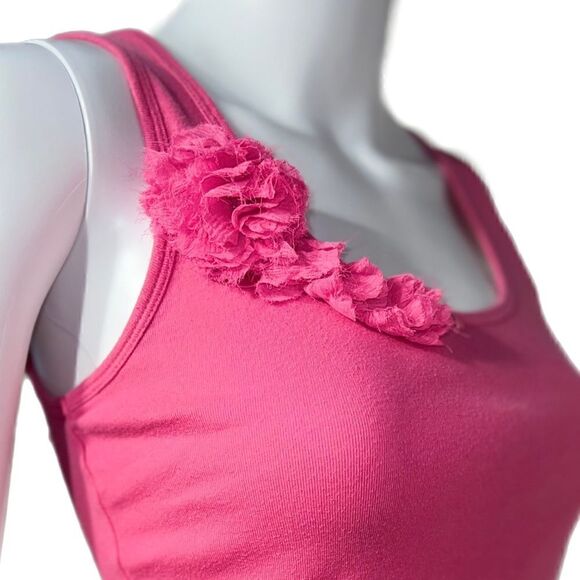 Old Navy Barbie Pink Floral Frill Tank - Picture 1 of 8